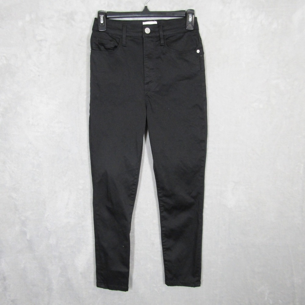 FRAME Ali High Rise Cigarette Black Pants Women's Size 27 Slim Fit